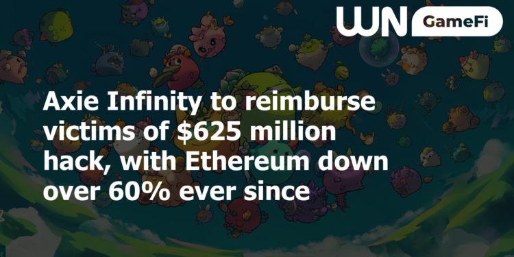 Axie Infinity to reimburse victims of $625 million hack, with Ethereum down over 60% ever since